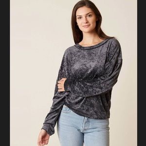 Free People Crushed Velvet Sweatshirt!